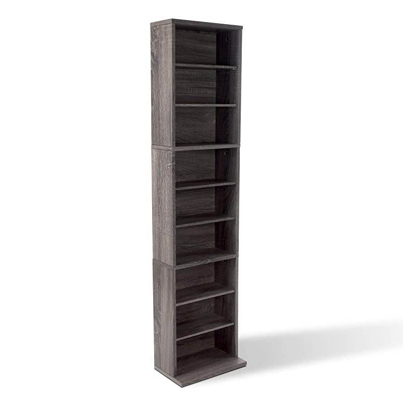 Herrin Storage Cabinet - Holds 261CDs, 114DVDs, 132 Games PN74736264 in Textured Charcoal Gray
