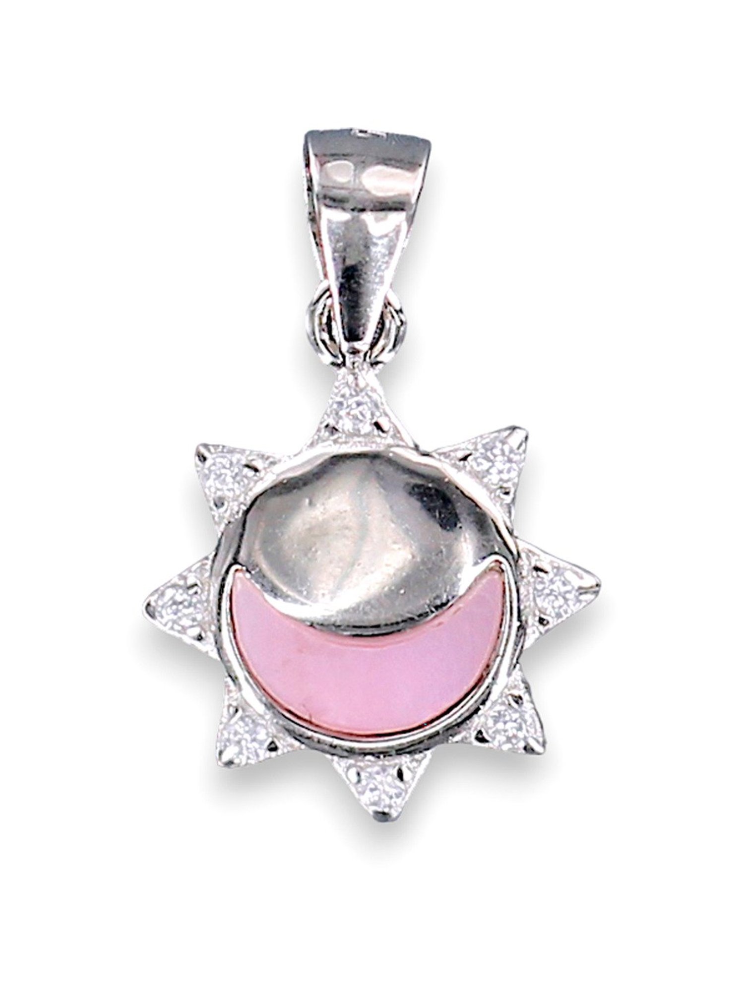 Taraash 92.5 Sterling Silver Sun & Moon Silver Pendant without Chain