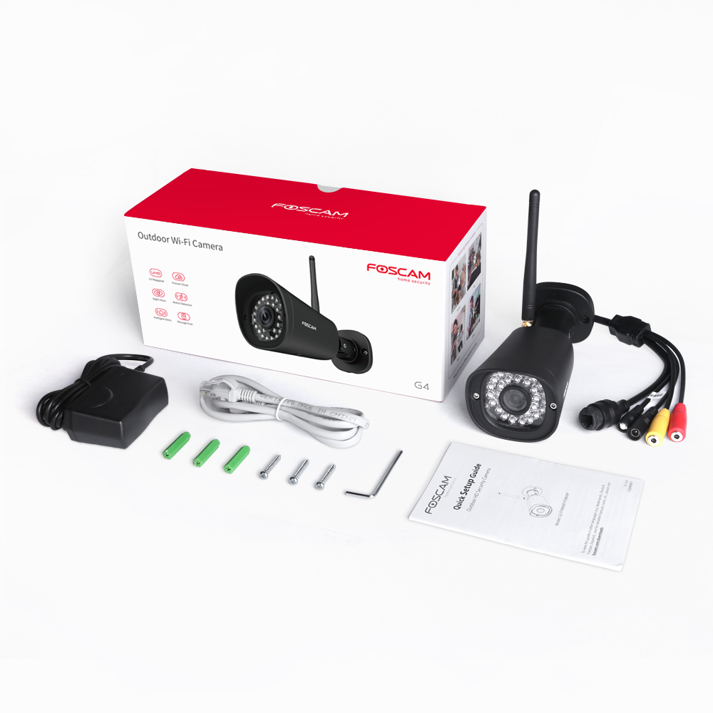 Foscam G4 Full HD 4MP(2K) WiFi Security Camera with Motion Detection, Free Cloud Service Included, 65ft Night Vision with IR Lights, IP66 Weatherproof for Indoor or Outdoor