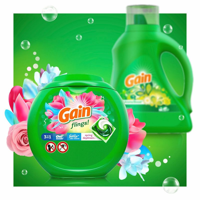 Gain flings! Spring Daydream Scent Liquid Laundry Detergent Pacs - 60ct