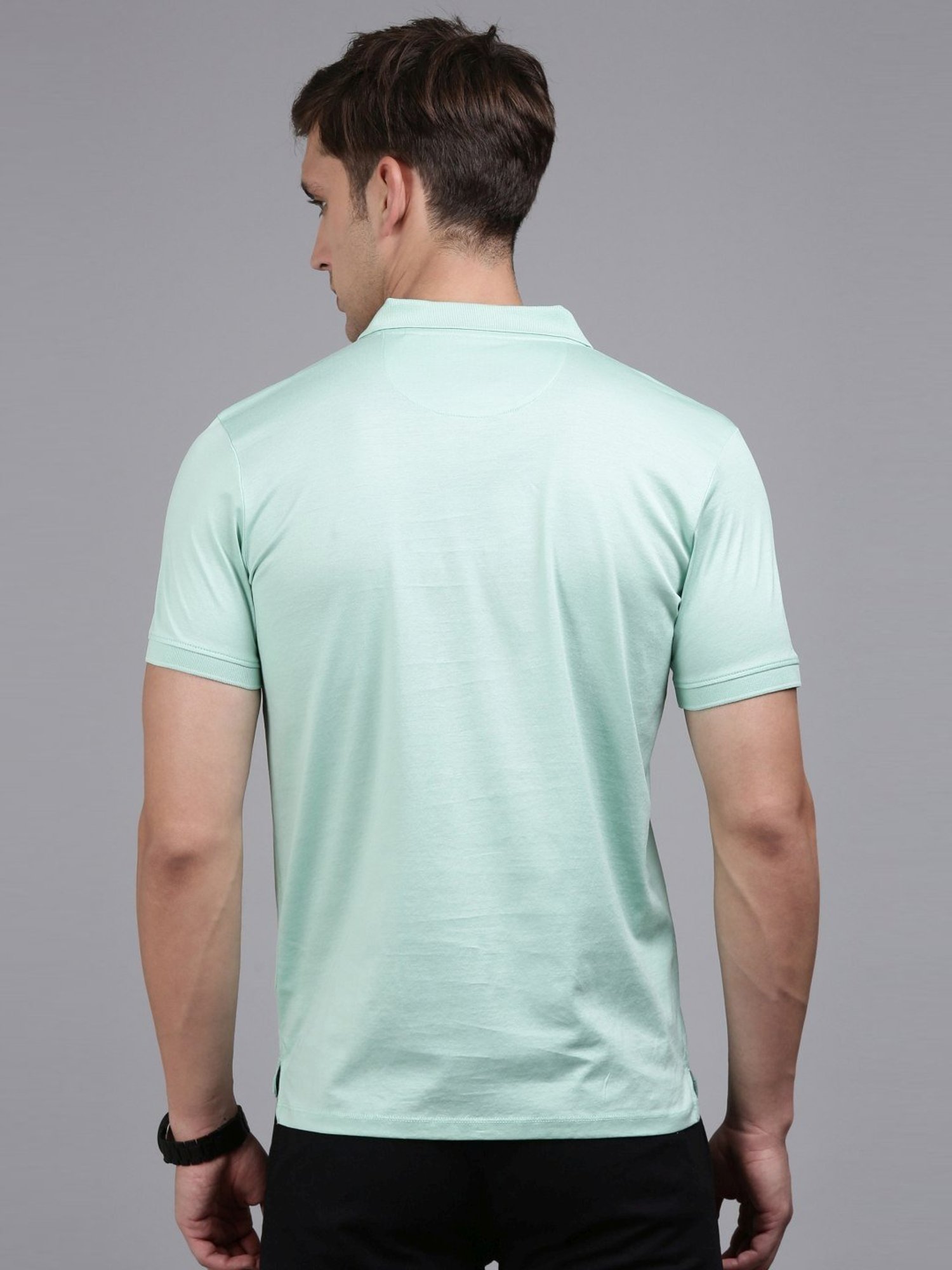 Louis Philippe Sport Blue Cotton Regular Fit Printed Polo T-Shirt