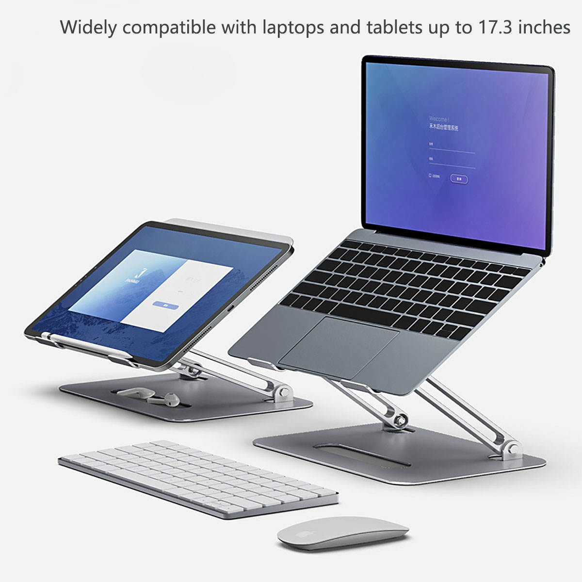 Gigbird Aluminum Laptop Stand Ergonomic Folding Portable Laptop Holder Height Adjustable  Laptop Holder  Compatible for MacBook, Air, Pro,(Black)