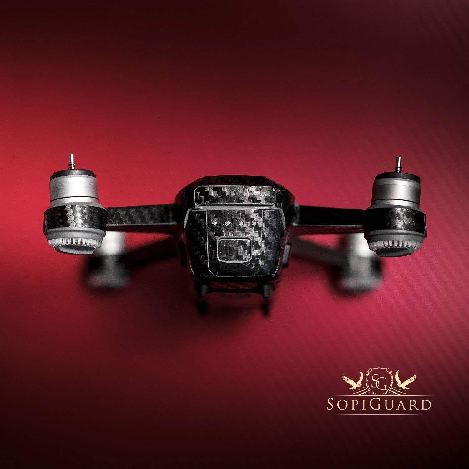 SopiGuard 3M White Carbon Fiber Precision Edge-to-Edge Coverage Vinyl Sticker Skin Controller 3 x Battery Wraps for DJI Spark