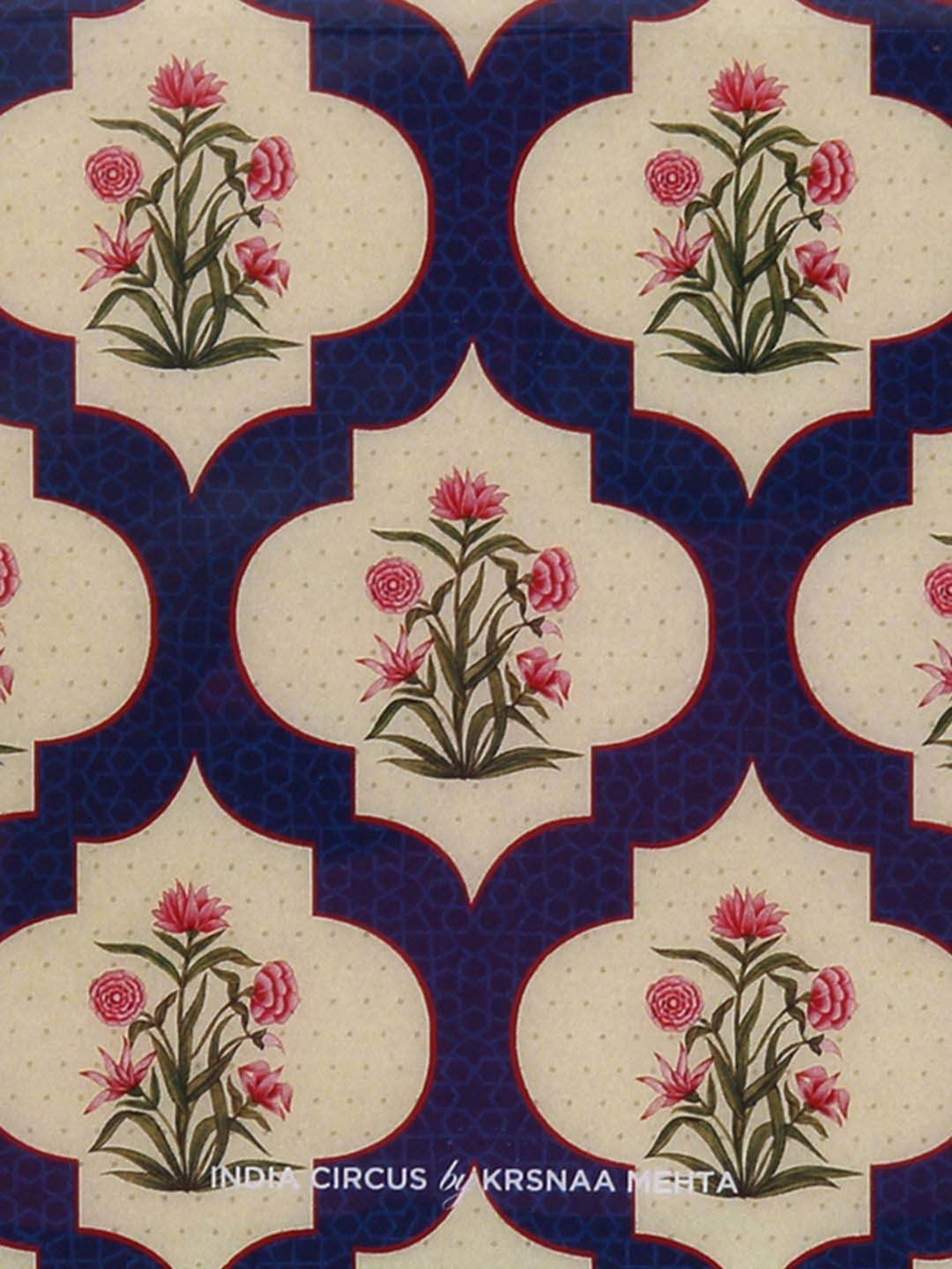 India Circus by Krsnaa Mehta Blue & Red Mdf Poppy Flower Table Coaster - Set of 6