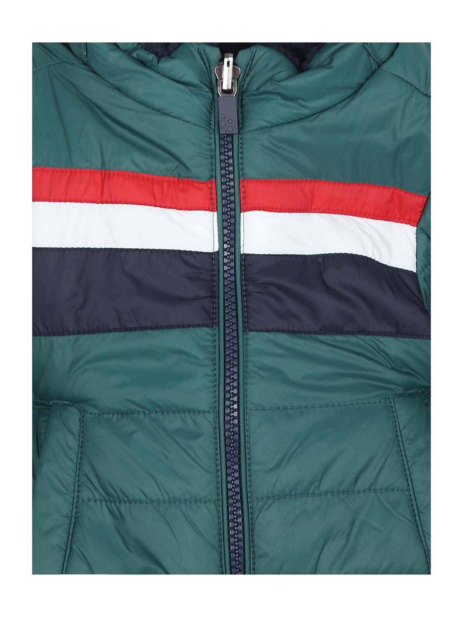 U.S. Polo Assn. Kids Dark Green & Navy Solid Full Sleeves Jacket