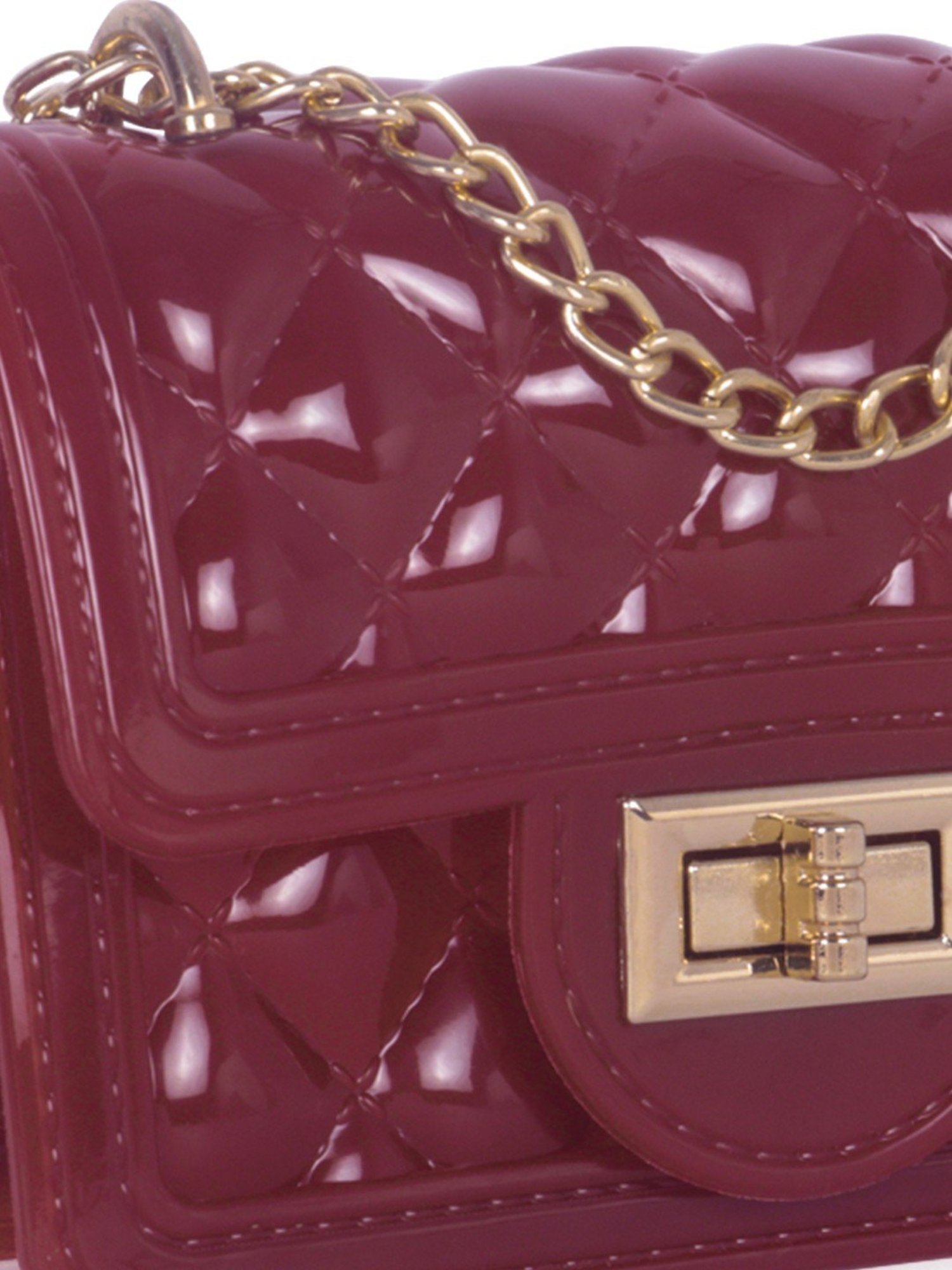 London Rag Maroon Quilted Small Sling Handbag