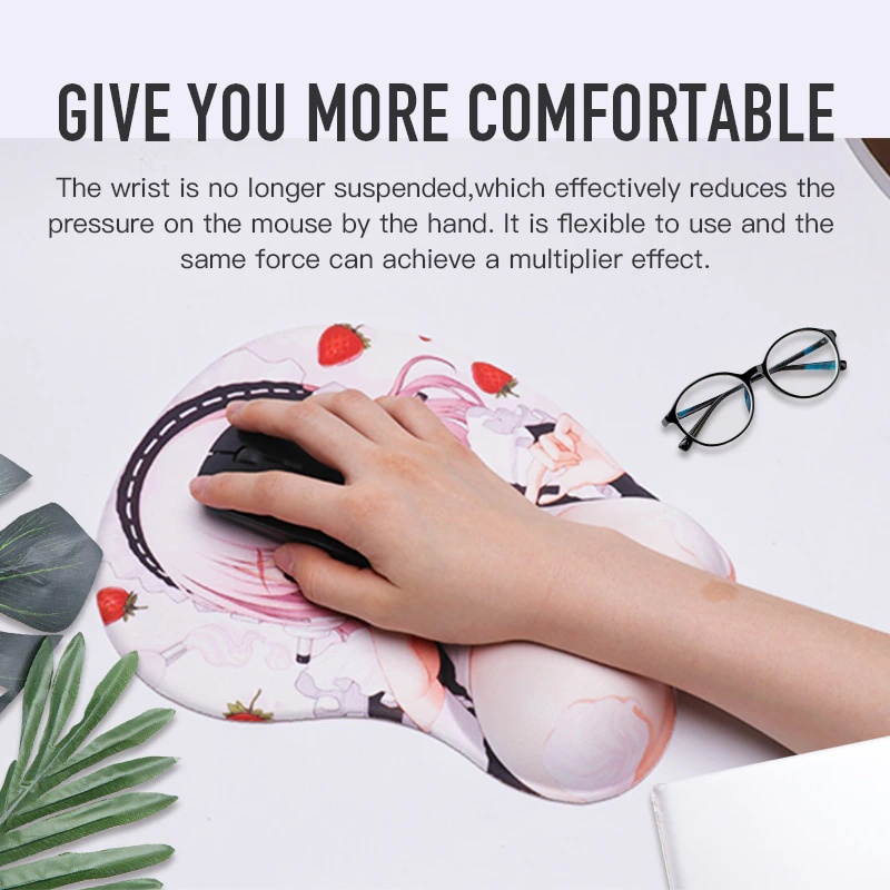 3D Gaming Mouse Pad Ergonomic Mousepad Soft Wrist Rest Anime