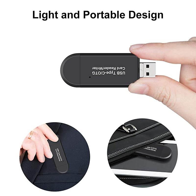 Card Reader,USB Type C Micro USB Card Reader USB 2.0 Adapter Memory Card Reader for MMC, XC,HC,,RS-MMC, Micro , Micro XC,Micro HC Card for Android Smartphone, MacBook and PC Laptop