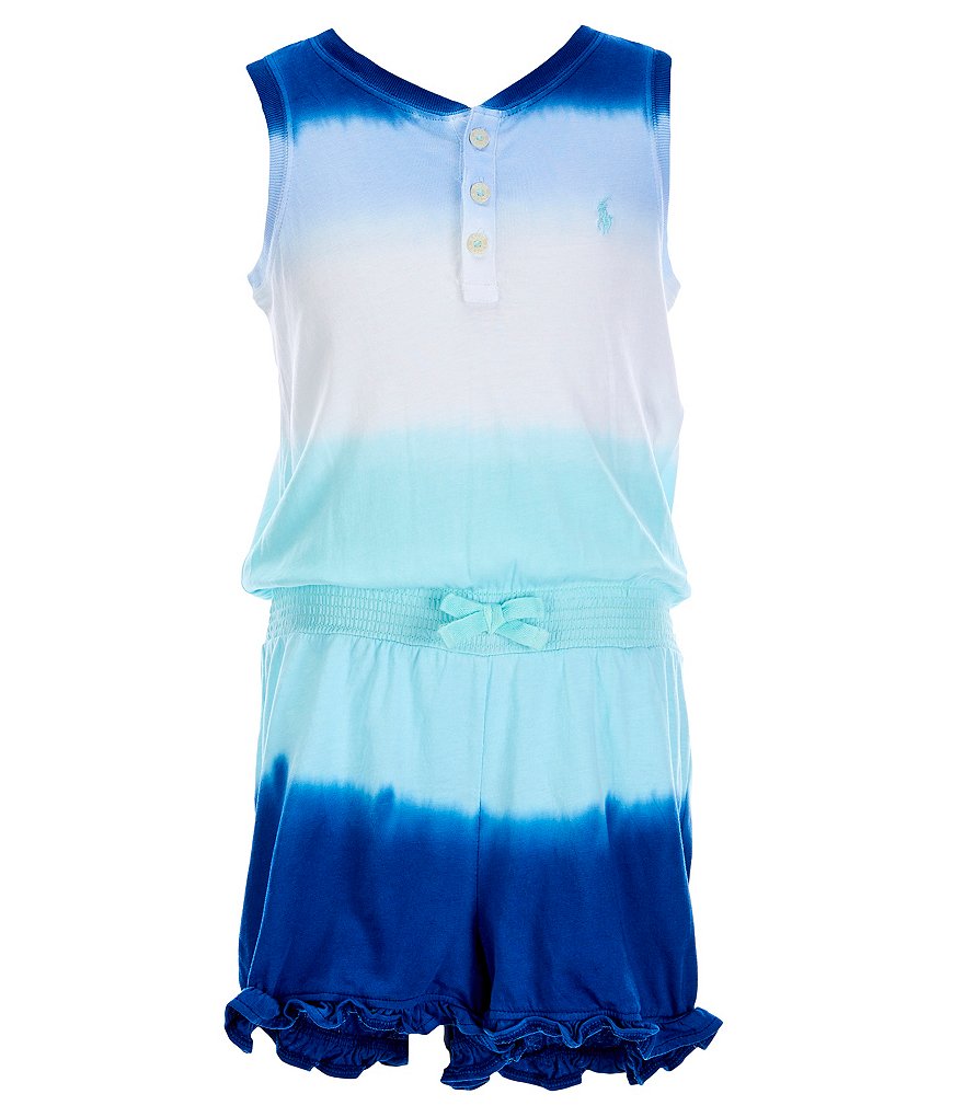 Rare Editions Little Girls 4-6X Printed Chiffon Jumpsuit & Denim Vest Set