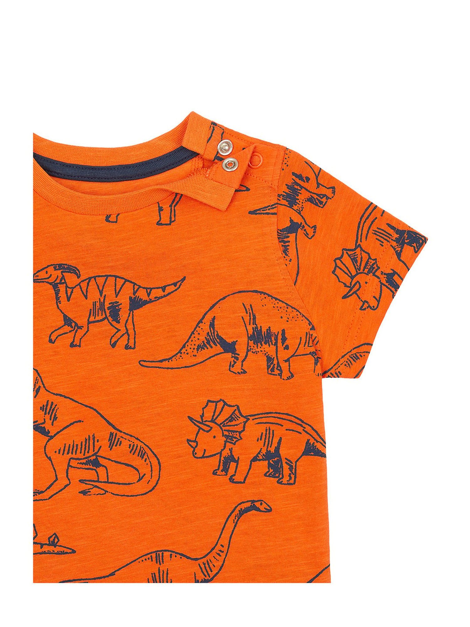 Mothercare Kids Orange & Blue Printed T-Shirt with Shorts