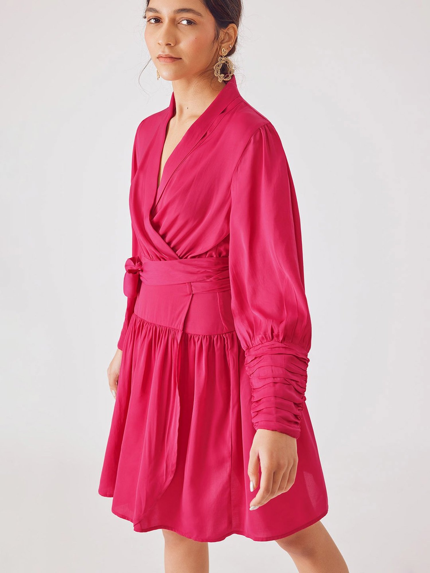 The Label Life Hot Pink Wrap Dress