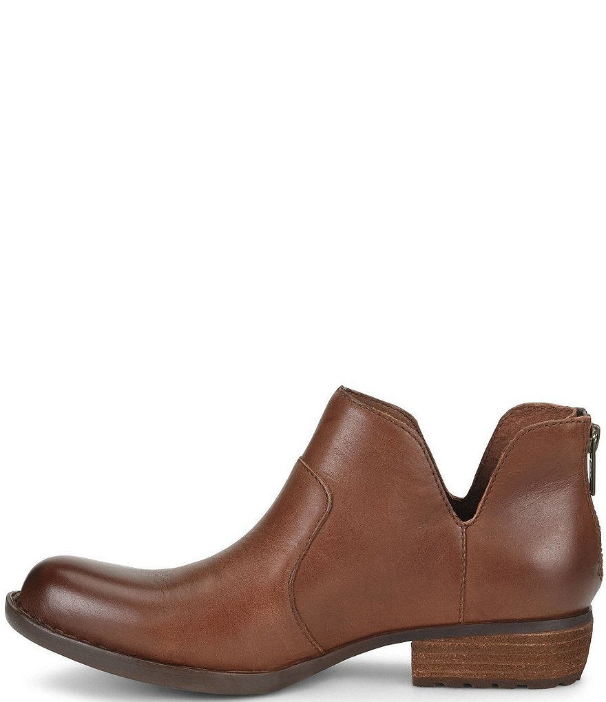 Born Kerri Leather Ankle Block Heel Booties