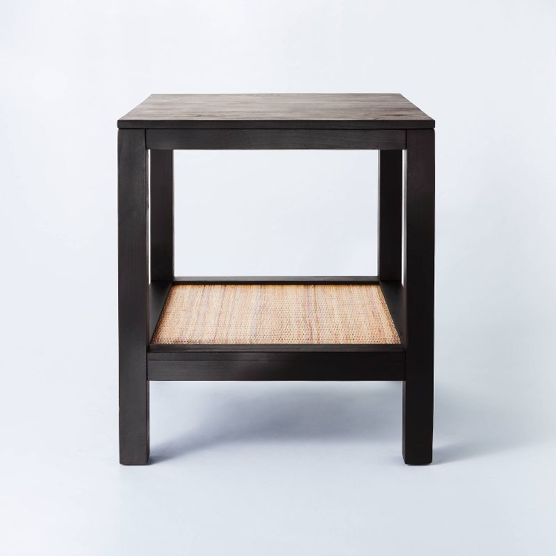 Canyon Lake Woven Shelf End Table Black - Threshold™ designed with Studio McGee
