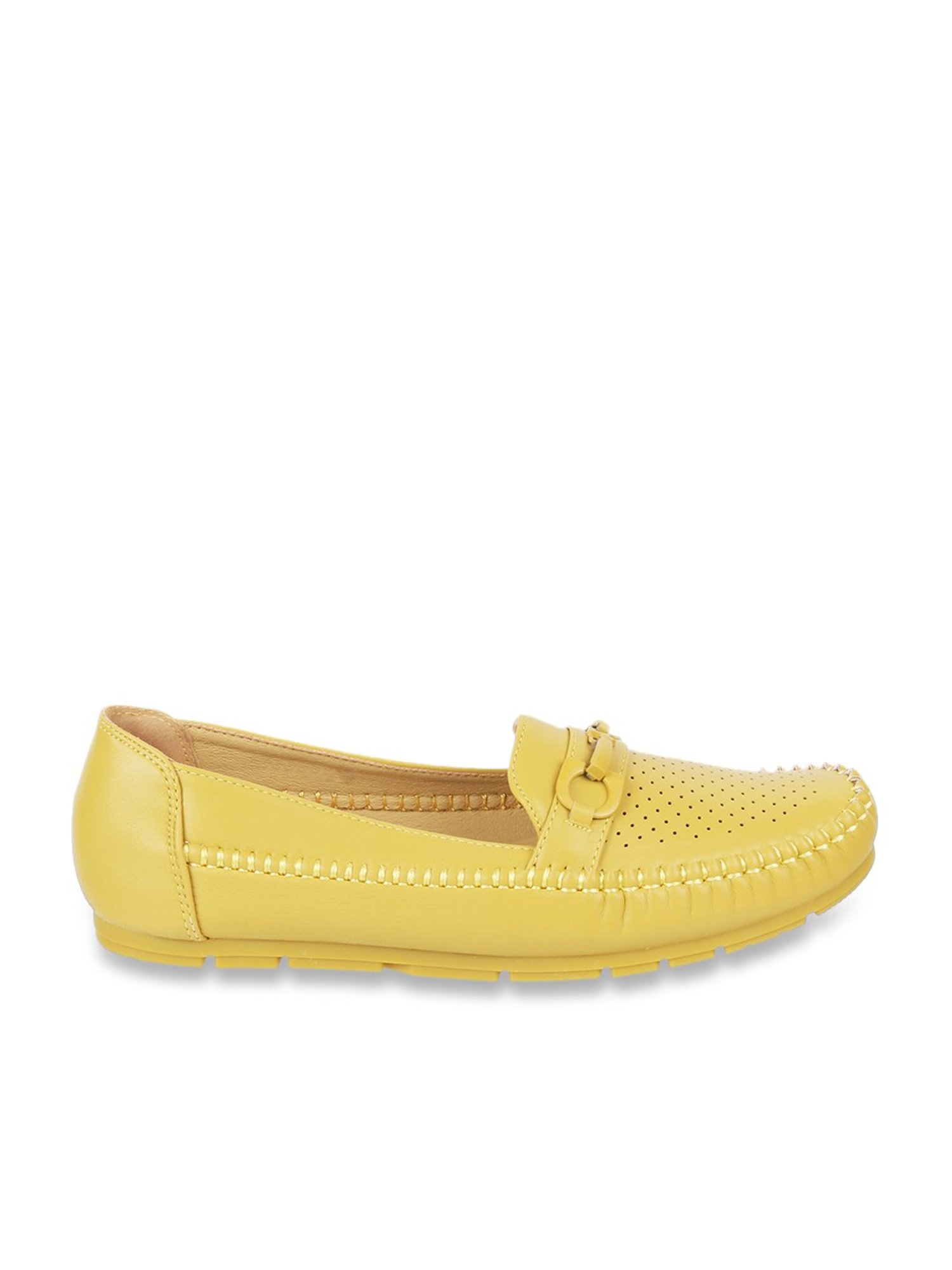 Mochi Women's Yellow Casual Loafers