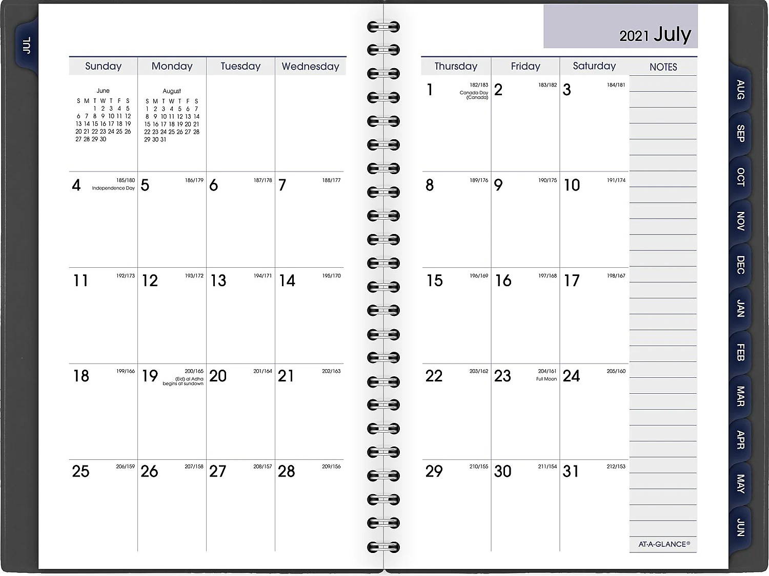 AT-A-GLANCE 2021-2022 5" x 8" Academic Planner DayMinder Charcoal AYC200-45-22