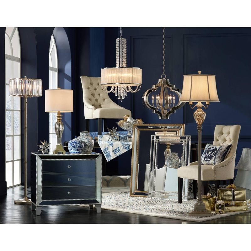 Noble Park Ravalli Silver 23" x 34 1/4" Beaded Wall Mirror