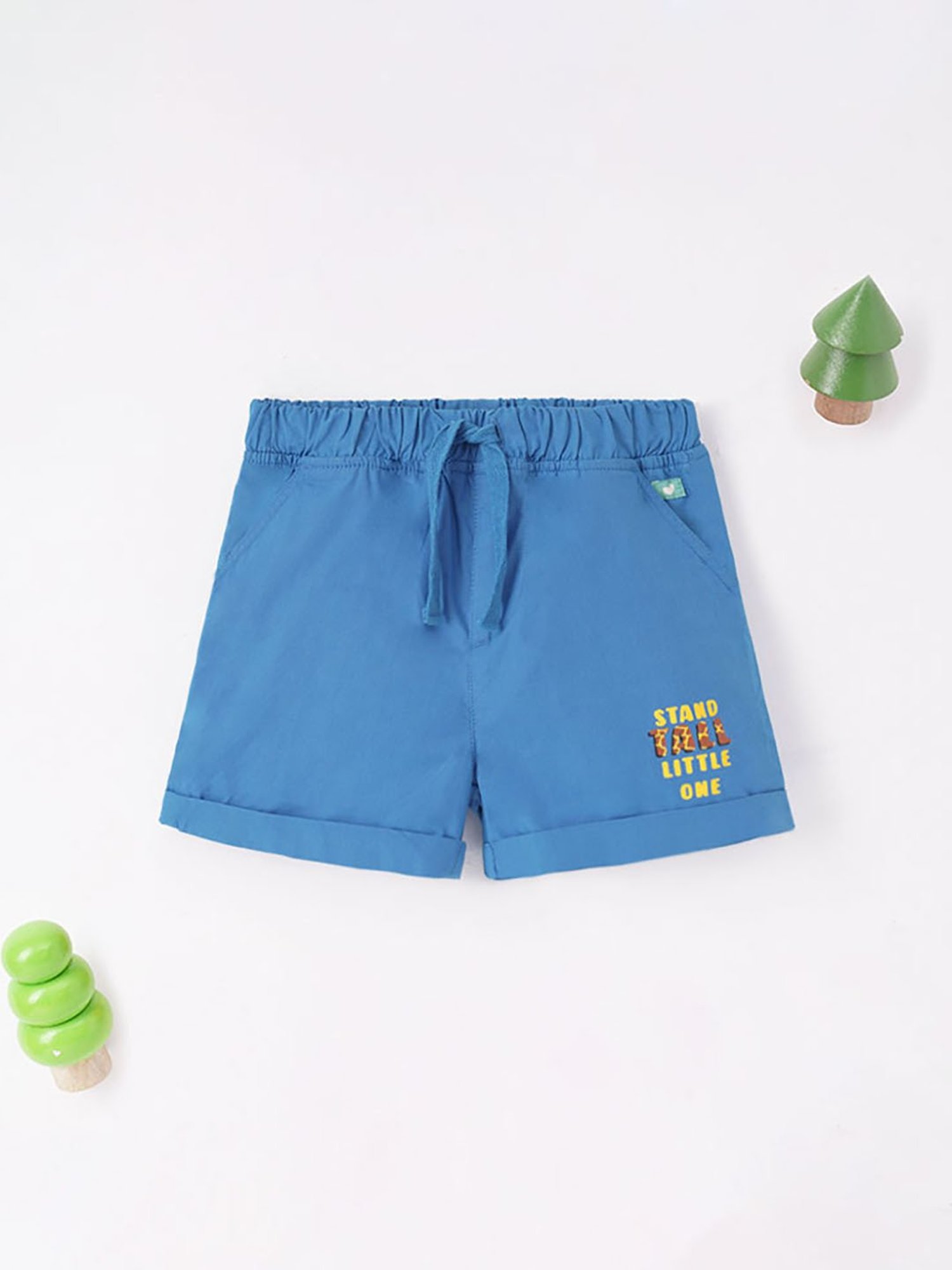 Ed-a-Mamma Baby Blue Solid Shorts