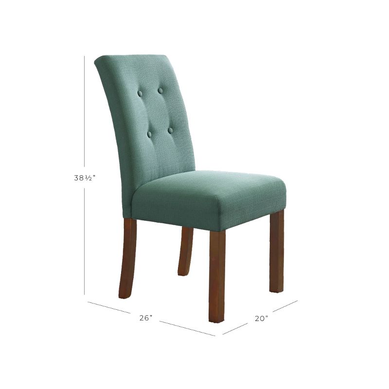 Set of 2 Kristin Tufted Dining Chair Aqua Textured - HomePop