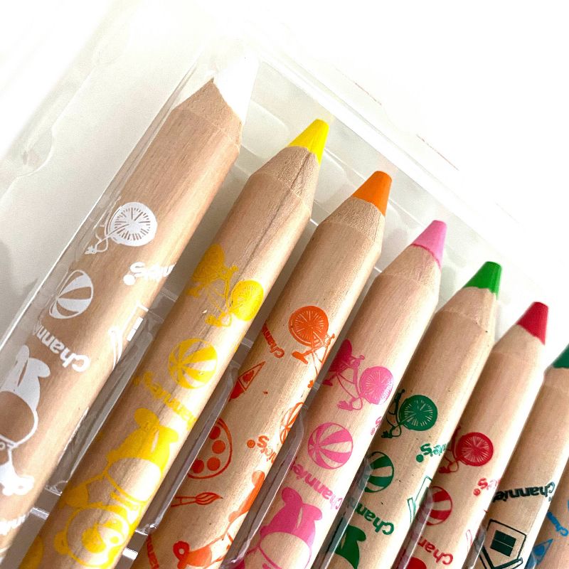 12ct 3-in-1 Water Soluble Crayons with Paint Brush and Sharpener - Channie's