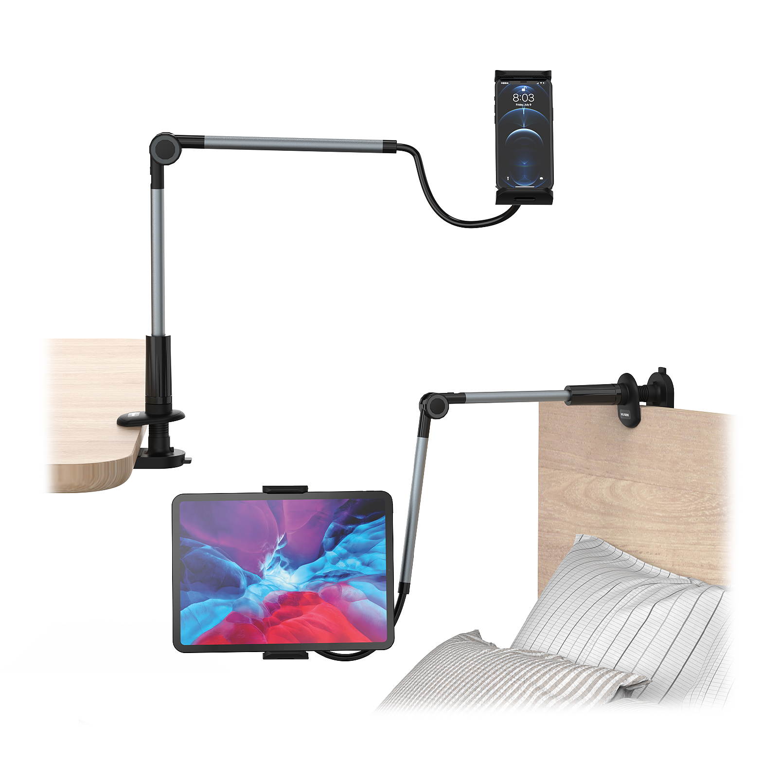 Desflow Adjustable Tablet Stand Holder 360&deg; Phone iPad Mount