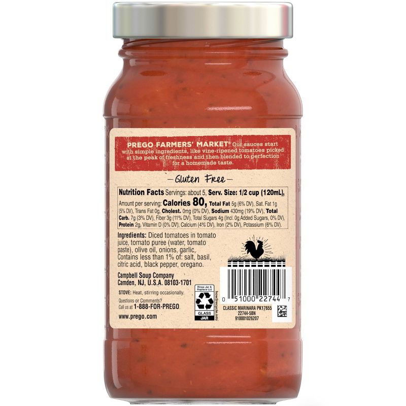 Prego Farmers' Market Classic Marinara Pasta Sauce - 23.5oz