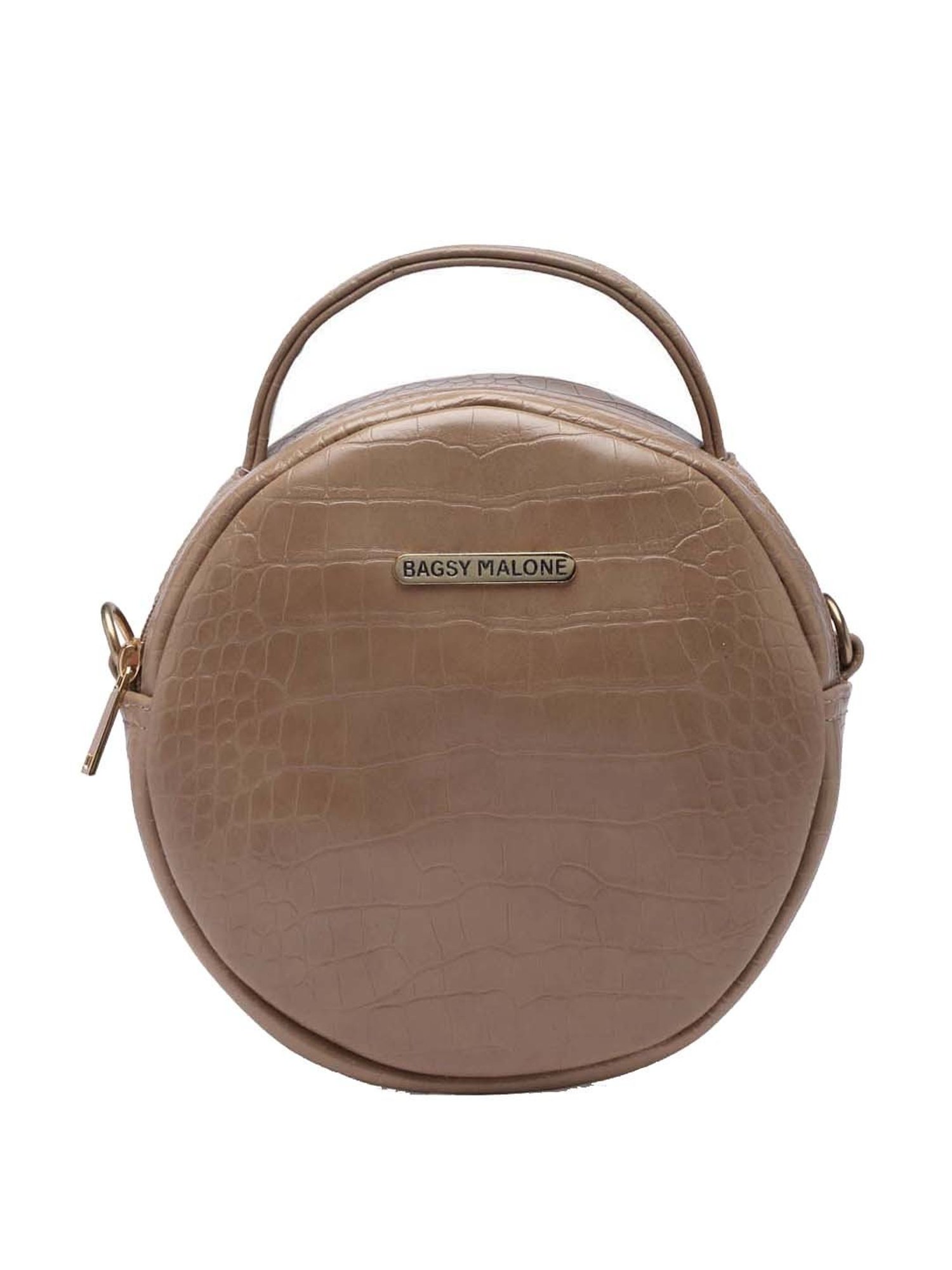 Bagsy Malone Brown Textured Medium Sling Handbag