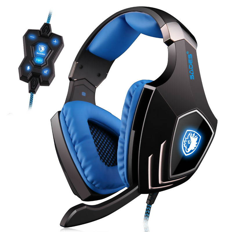 SADES A60 Gaming Headset Headphone with Vibration Function and 7.1 Surround Sound Professional Gaming Headphone Earphone