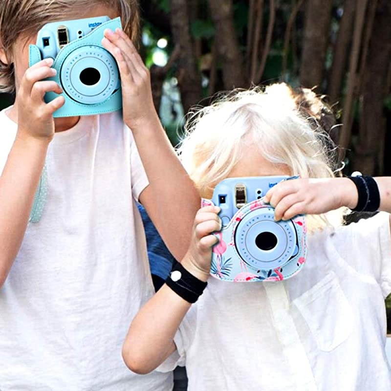 Protective & Portable Case Compatible with Polaroid fujifilm Instax Mini 11/9 / 8/8+ Instant Film Camera with Accessory Pocket and Adjustable Strap - Flamingo by