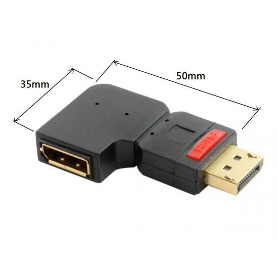 Chenyang Right Angled 90 Degree DisplayPort Male to Female Extension Adapter Standard DP 4K