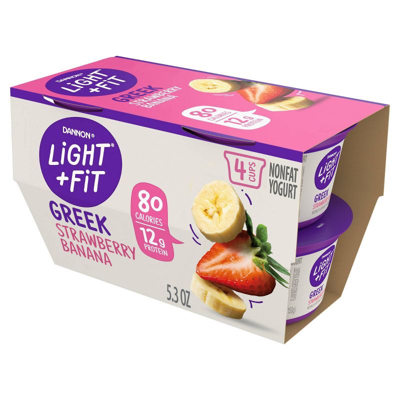 Dannon Light and Fit Strawberry Banana Flavored Greek Yogurt - 4ct/5.3oz