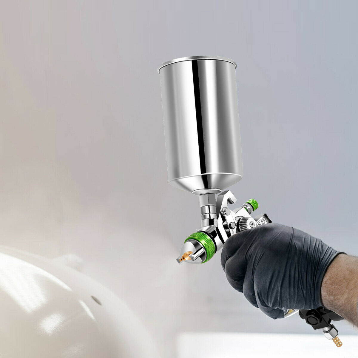 2.5mm HVLP Gravity Feed SPRAY GUN Kit w/Regulator Auto Paint Primer Metal Flake