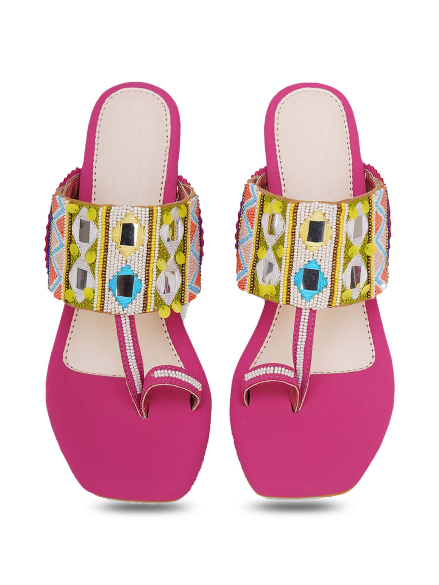 Sole House Women's Pink Toe Ring Sandals