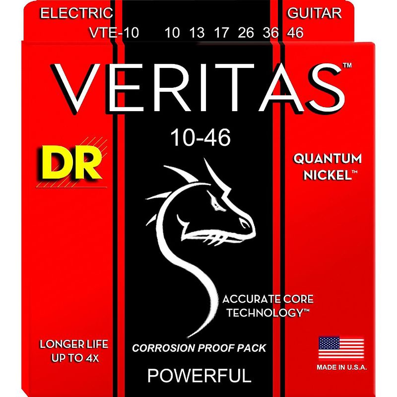 DR Strings Veritas - Accurate Core Technology Medium Electric Guitar Strings (10-46) 3-PACK