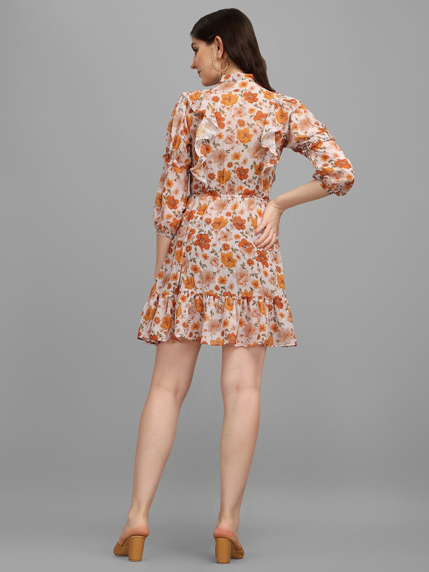 MASAKALI.CO Multicolor Floral Print Skater Dress
