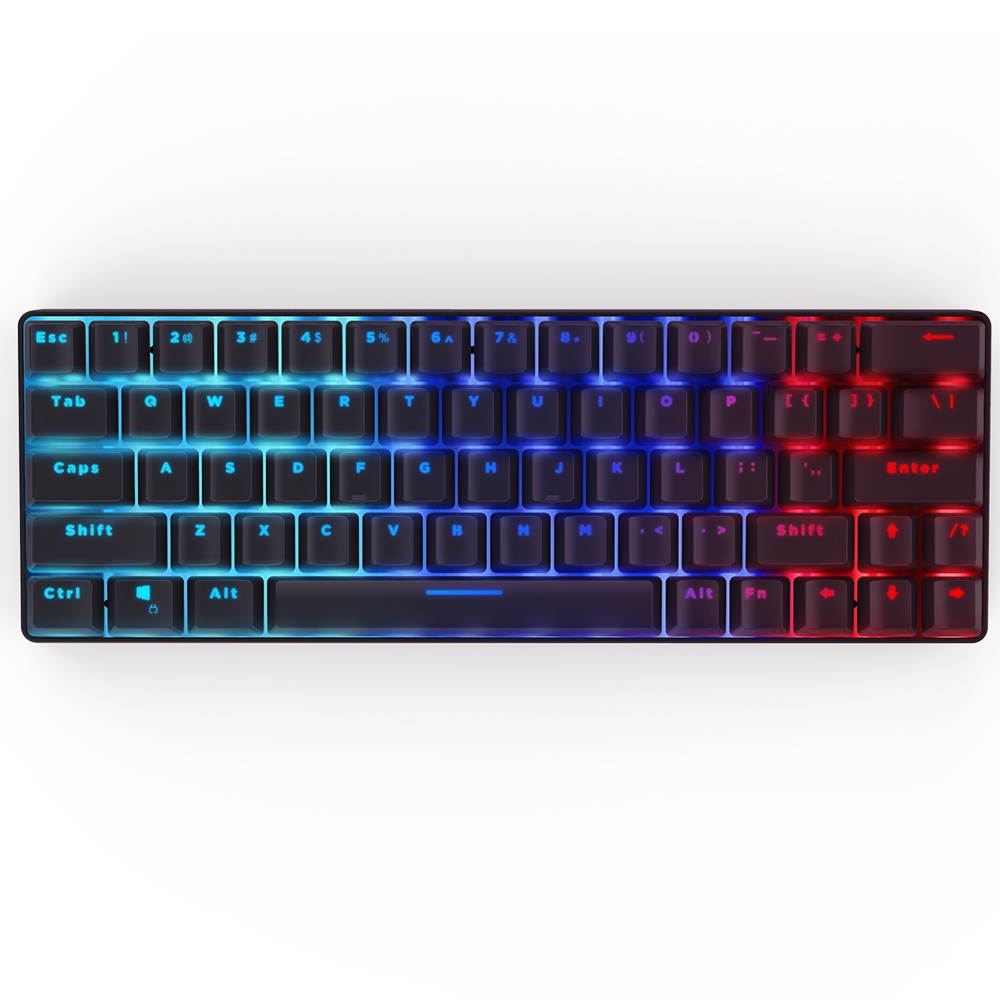 BW-KB1 bluetooth Wired Keyboard Gateron Switch RGB 63 Keys NKRO Type-C Mechanical Gaming Keyboard Blue Switch/White