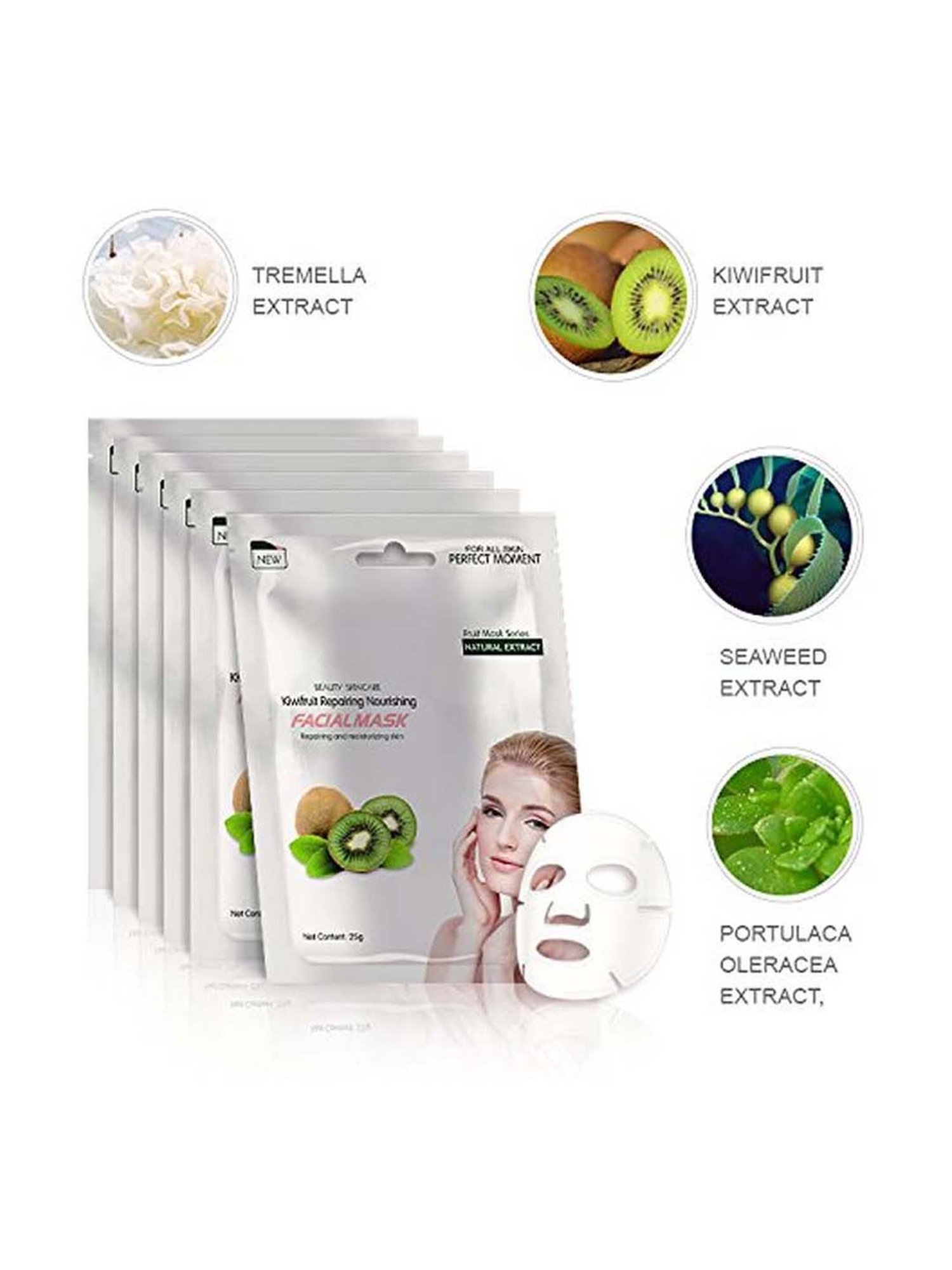 MONDSUB Kiwifruit Repairing Facial Sheet Mask (Pack of 3) - 25 gm Each