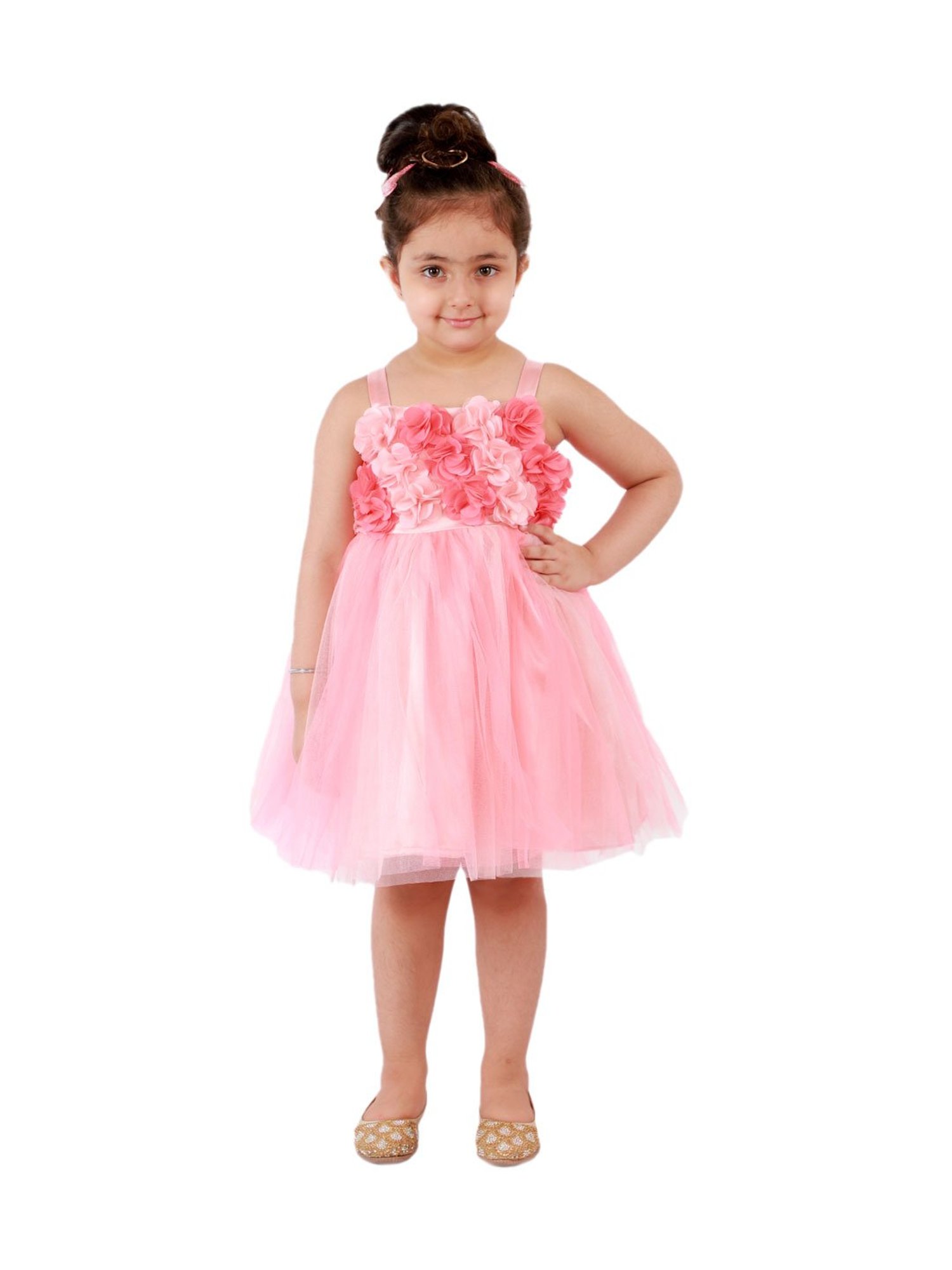KidsDew Kids Peach Applique Dress