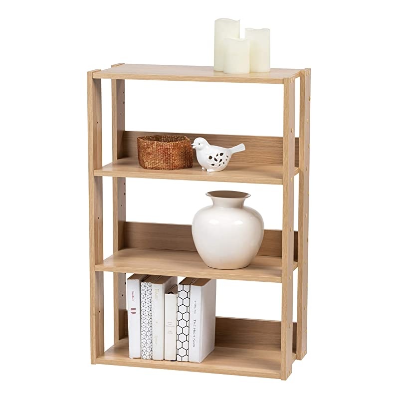USA OWR600N 3Shelf Wide Open Wood Shelving Unit Natural