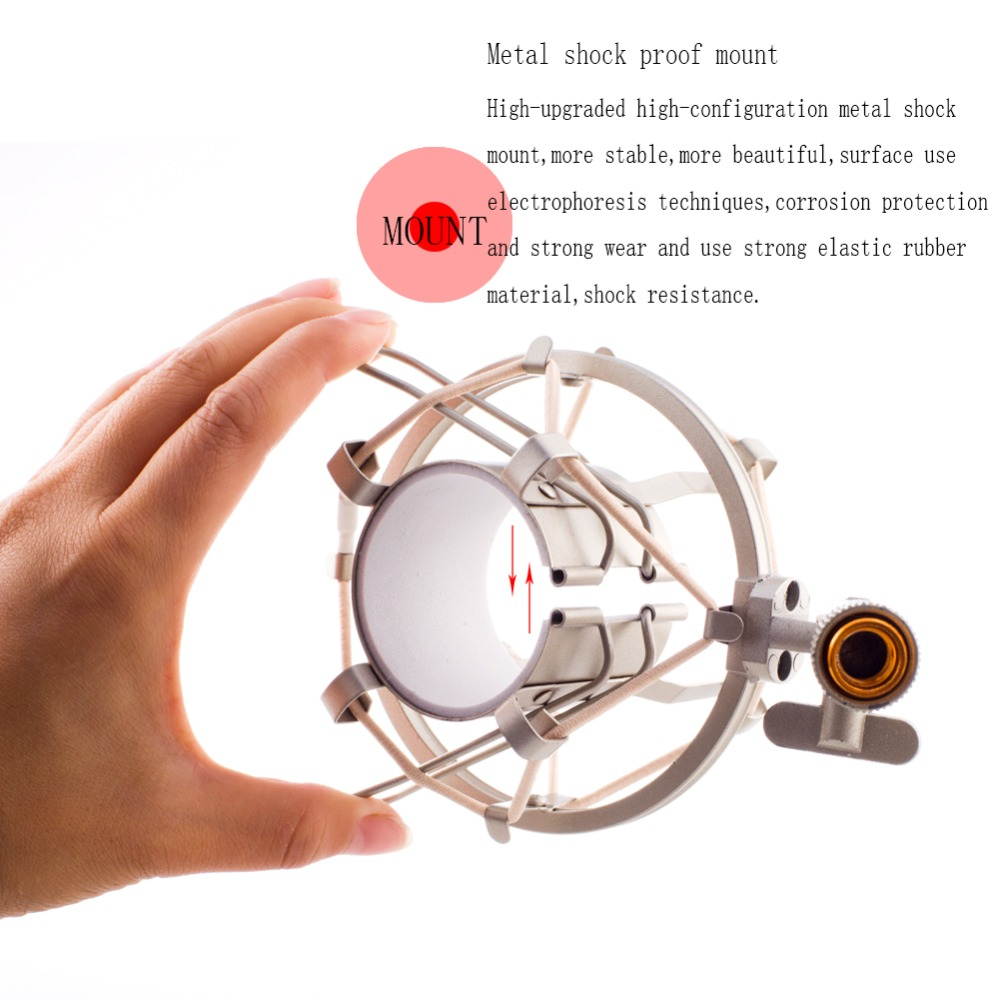 BM-800 Dynamic Condenser Sound Recording Microphone with Shock Mount for Radio Braodcasting KTV Karaoke with Shock Mount