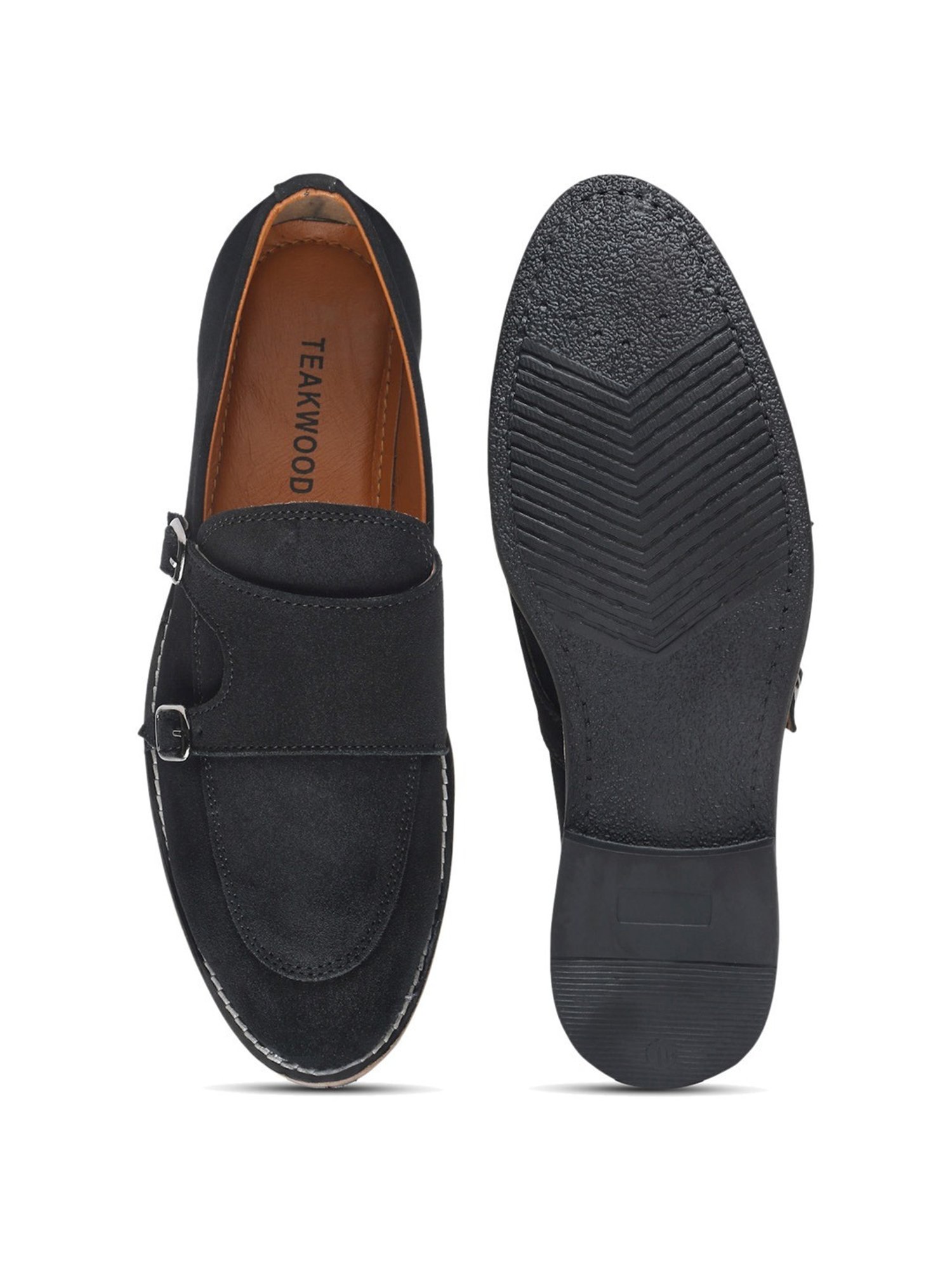 Teakwood Leathers Men's Black Monk Shoes