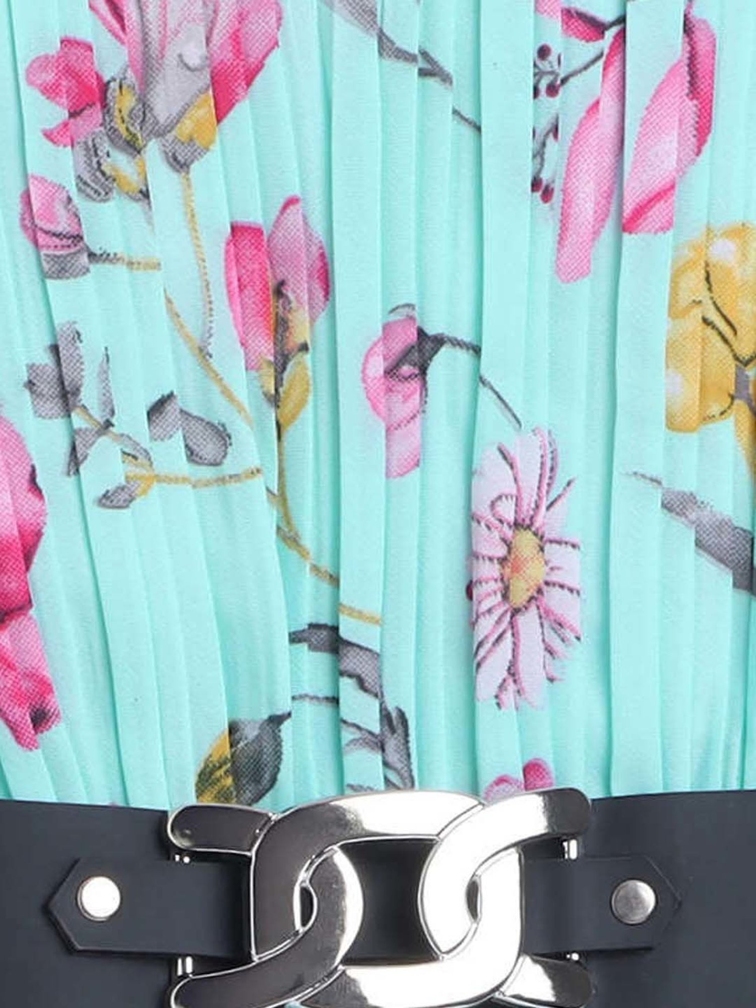 The Magic Wand Kids Blue & Pink Floral Print Dress