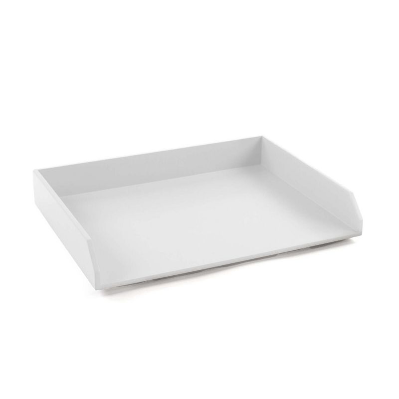 Design Ideas SimpleStructure Stackable Letter Tray - Letter and Document Desk Organization - White, 13.5" x 10.3" x 2.2"