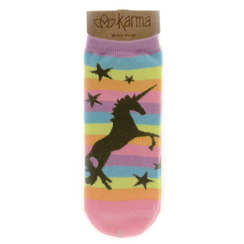 Novelty Socks 8.25" Unicorn Ankle Socks Stars Magical Karma  -  Socks