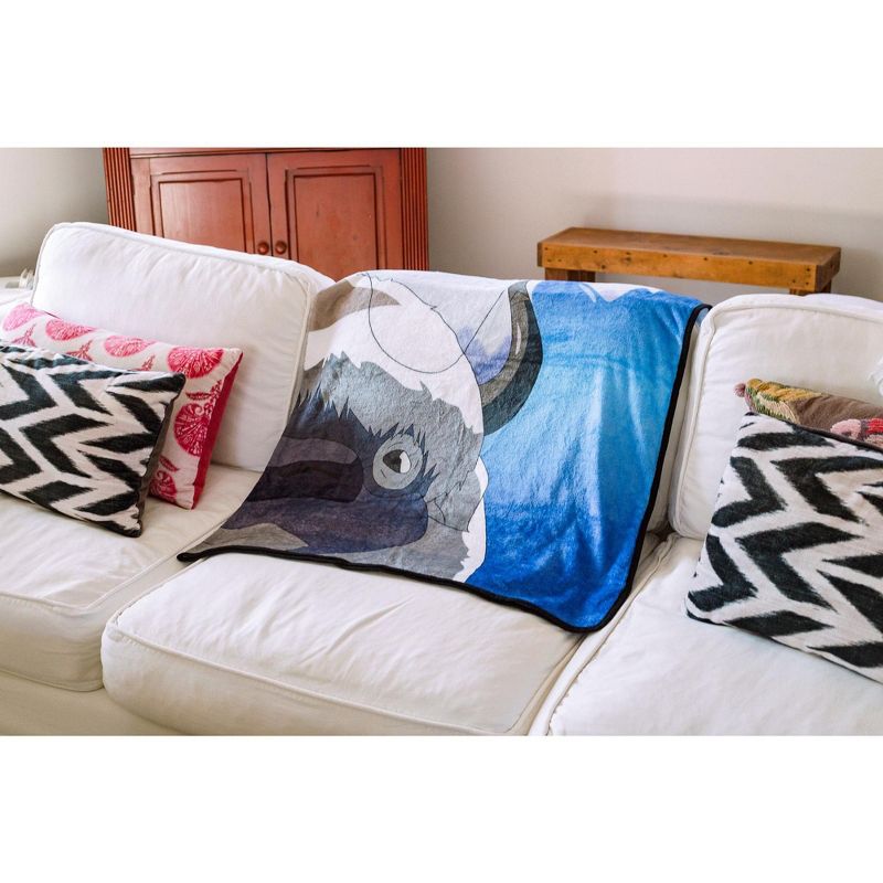 Surreal Entertainment Avatar: The Last Airbender Aang and Appa Fleece Throw Blanket | 45 x 60 Inches