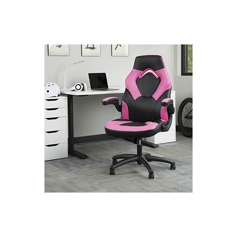 ESS Collection Racing Style Bonded Leather Gaming Chair, in Pink (ESS-3085-PINK)