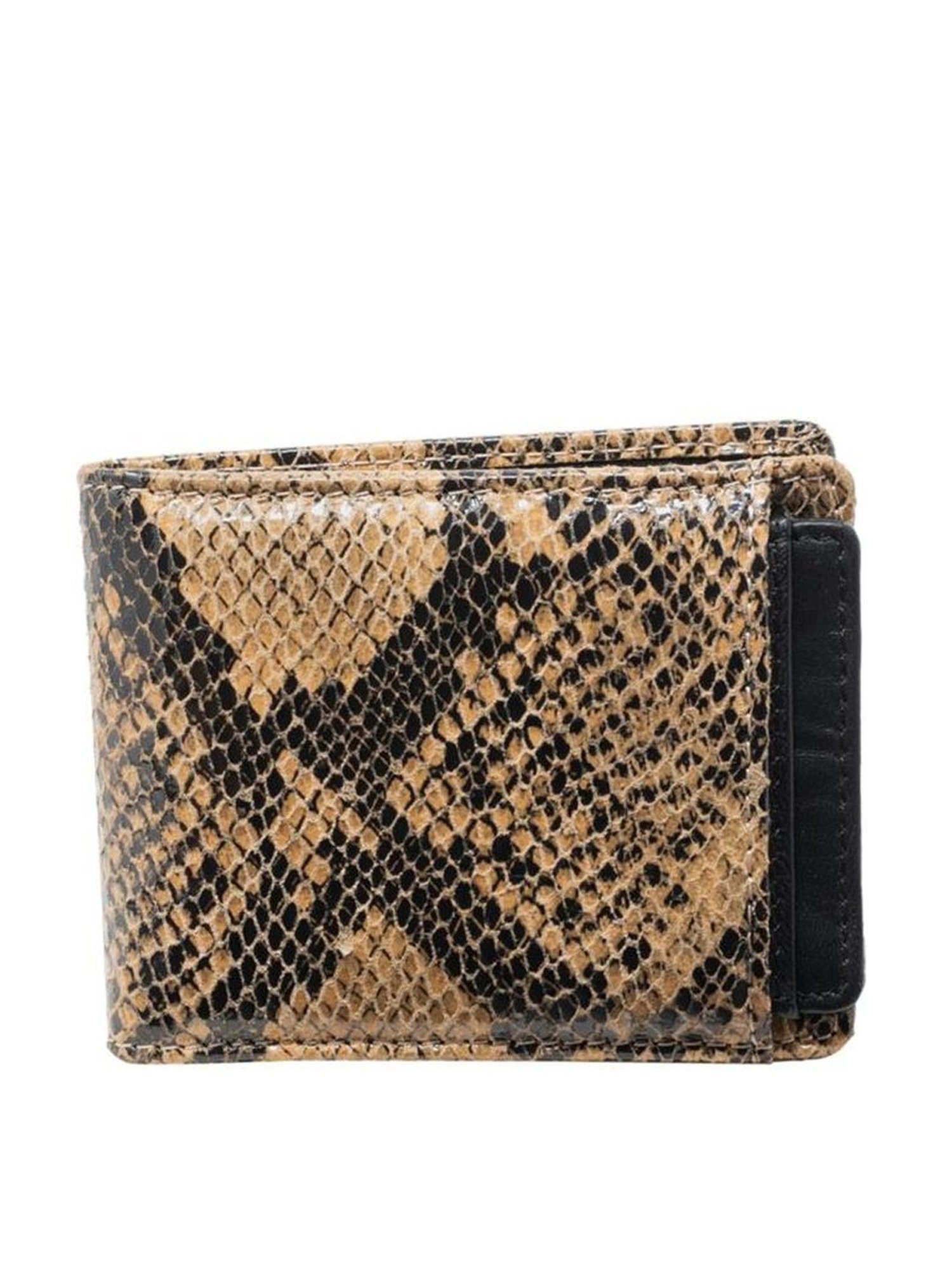 Tohl Beige Casual Leather Bi-Fold Wallet with Card Holder for Men