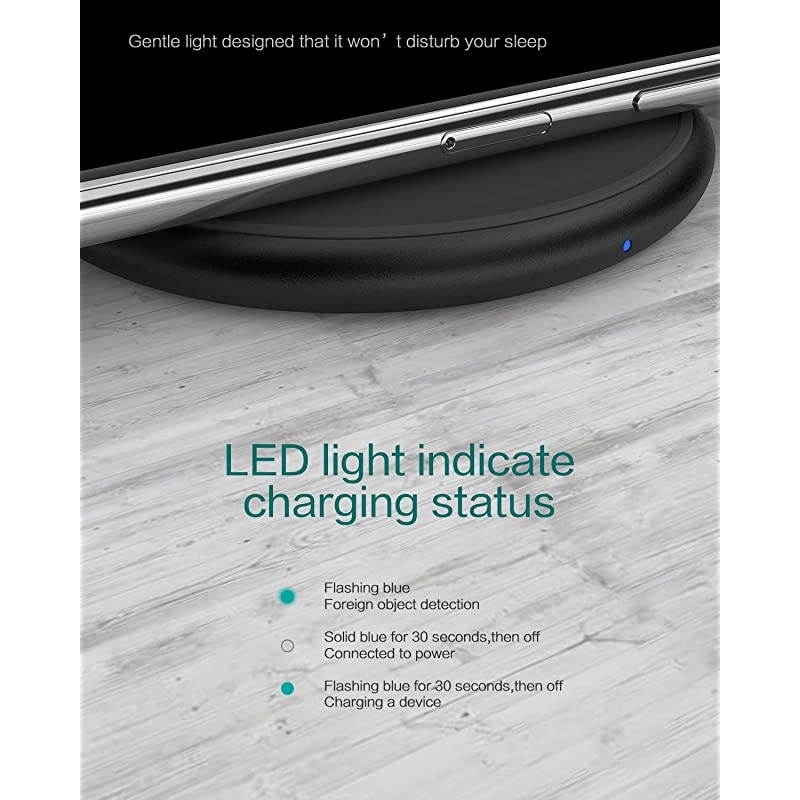 Wireless Charger,C10s 10w Qi-Certified Aluminum Fast Wireless Charging Pad Compatible with iPhone 12/12 Pro/12 Mini/12 Pro Max/11 Pro max/Xs Max/XR,Samsung Galaxy S20/S10/S10E/S9(Black