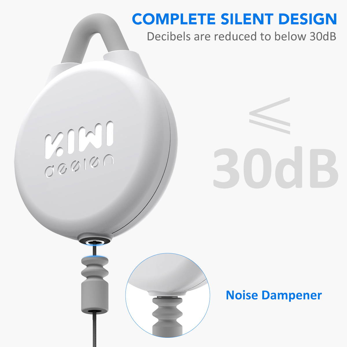 [Pro Version] KIWI design VR Cable Management, Retractable Ceiling Pulley System for HTC Vive/Vive Pro/Oculus Rift/Rift S/Link Cable for Oculus Quest/Quest 2/Valve Index VR Accessories (WHITE, 1 Pack)