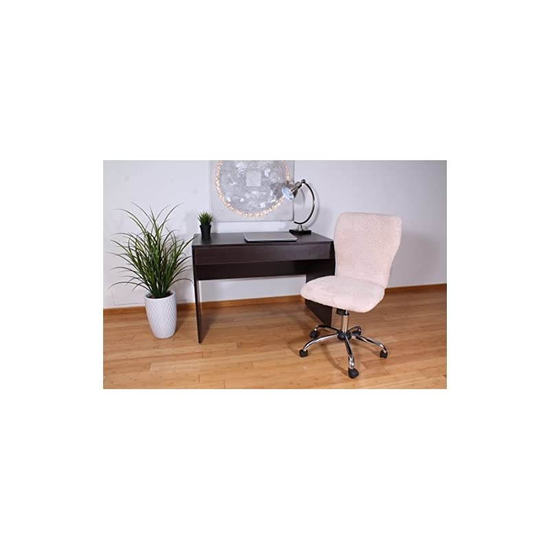 Tiffany Fur Make-Up Modern Office Chair in Cream