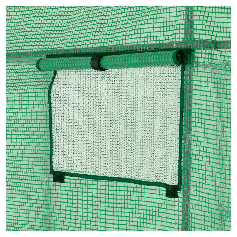 Deluxe Walk - In 2 Tier 8 Shelf Portable Lawn And Garden Greenhouse - Heavy Duty Anchors Included! - Green - Ogrow